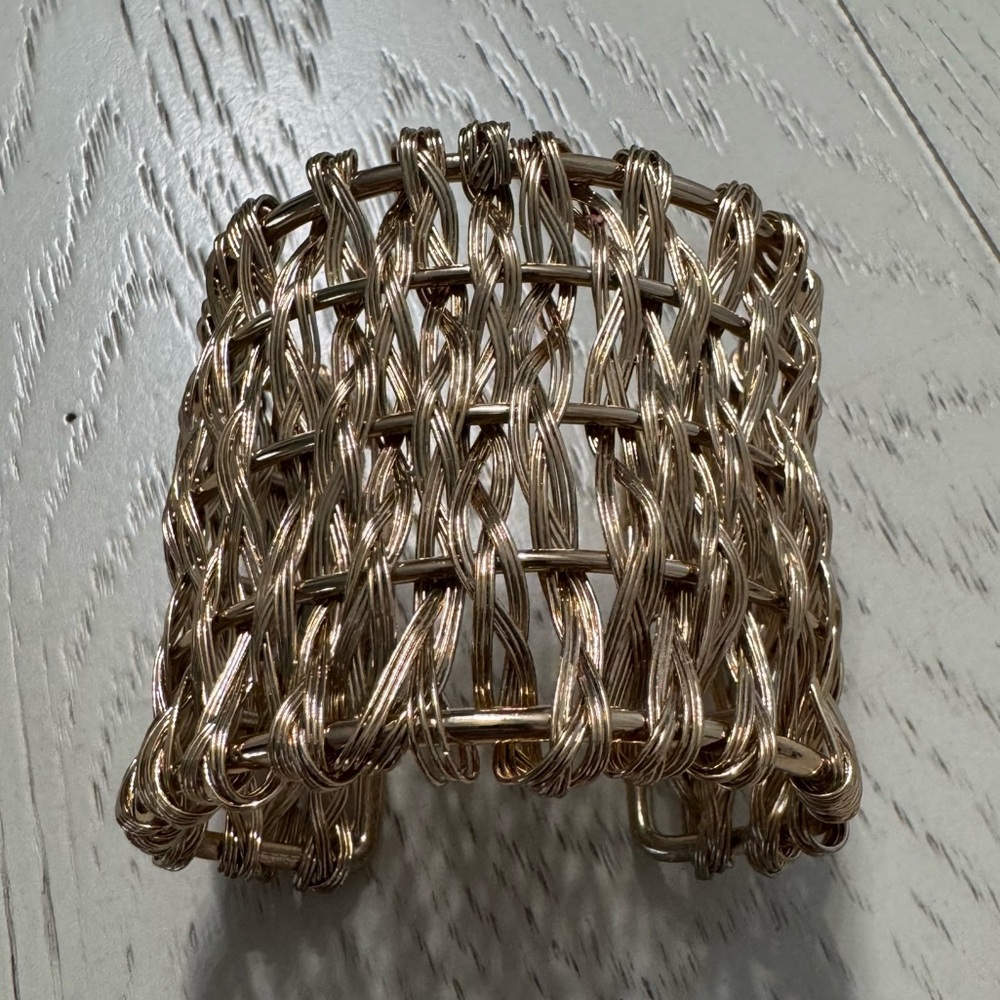 Woven Gold-Tone Cuff Bracelet